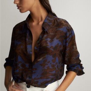 Massimo Dutti silk matte tie die shirt